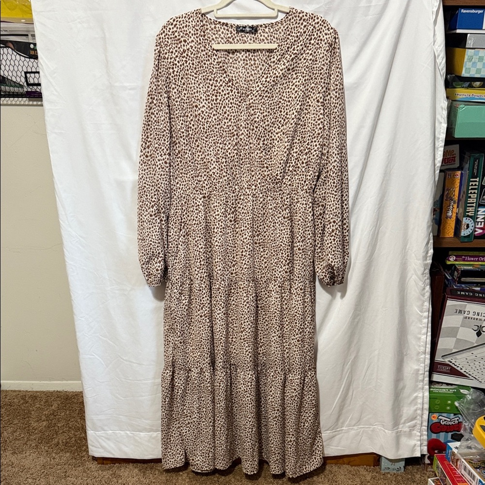 Affordable Fashion Finds Long Sleeve Leopard Print Dress